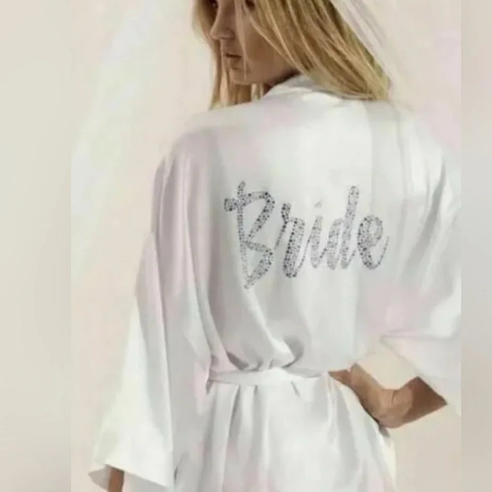 White Bride Satin Robe